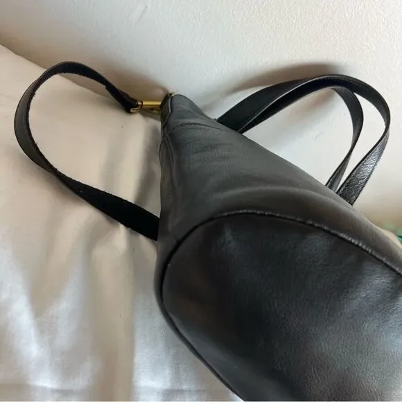 FOSSIL Black Leather Tote shoulder Bag crossbody Satchel Sydney Ryder Gemma Kyle - Picture 11 of 13